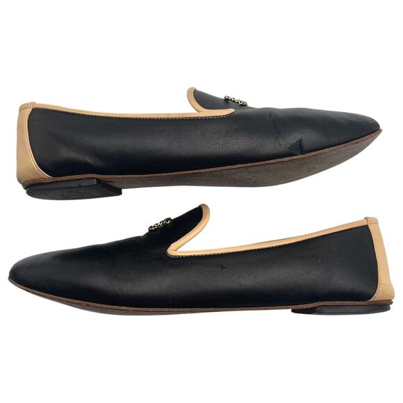 Chanel CC Chain Lambskin Leather Flat Loafers Slippers Black 40 / 9.5 - Picture 11 of 11